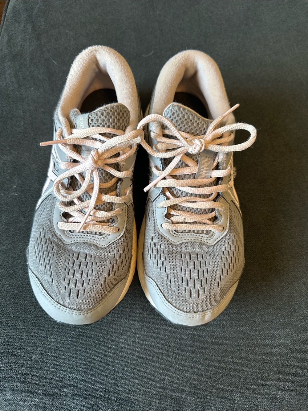 Asics Light Gray and Pale Pink Women's Running Sneakers